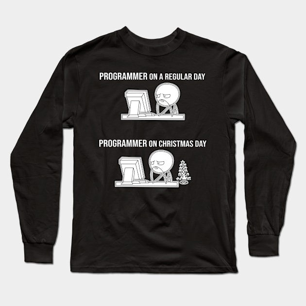 Programmer Coding at Christmas Gift for Software Developer Long Sleeve T-Shirt by Cedinho